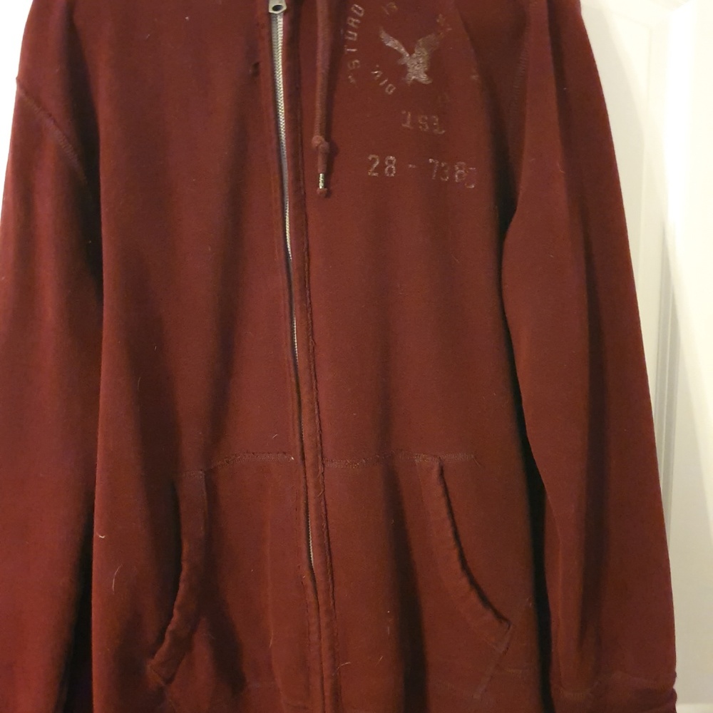 American Eagle AE Hoodie Zip Jacket XXL Burgundy